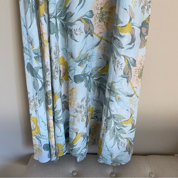 Vince Floral Pleated Midi Dress - Blue and Yellow - Picture 10 of 11